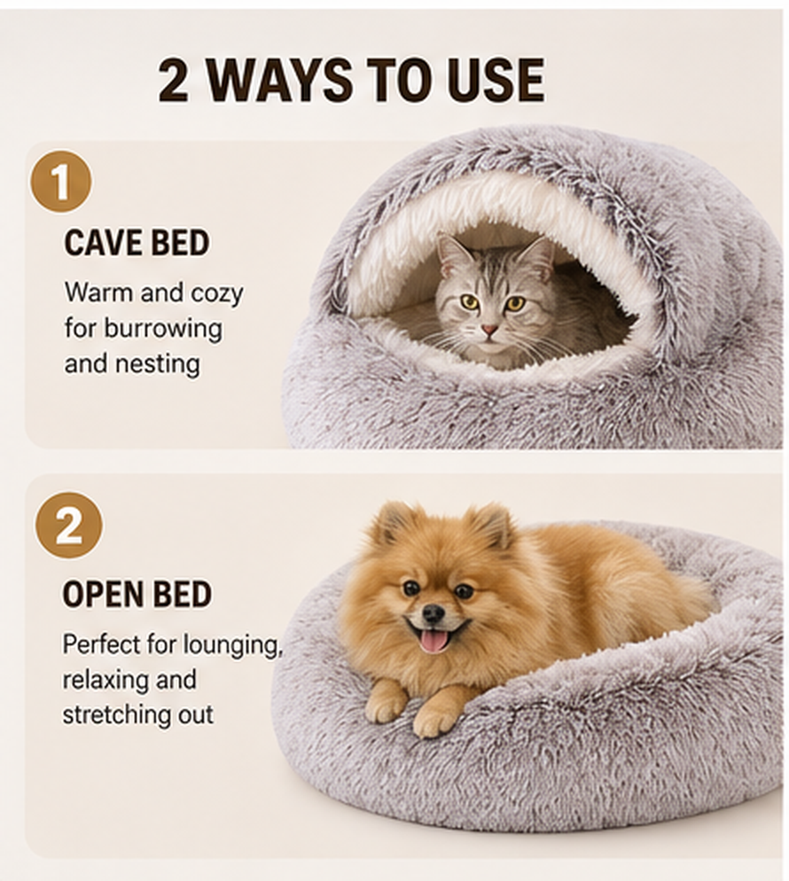 Petlytics™ CozyCocoon 2-in-1 Bed