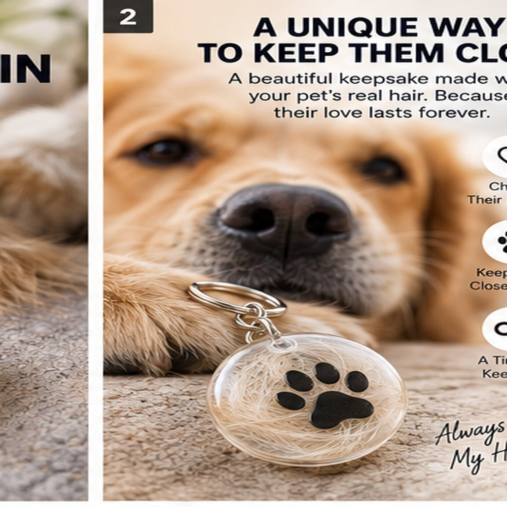 Petlytics™ PawCharm — Pet Hair Keychain