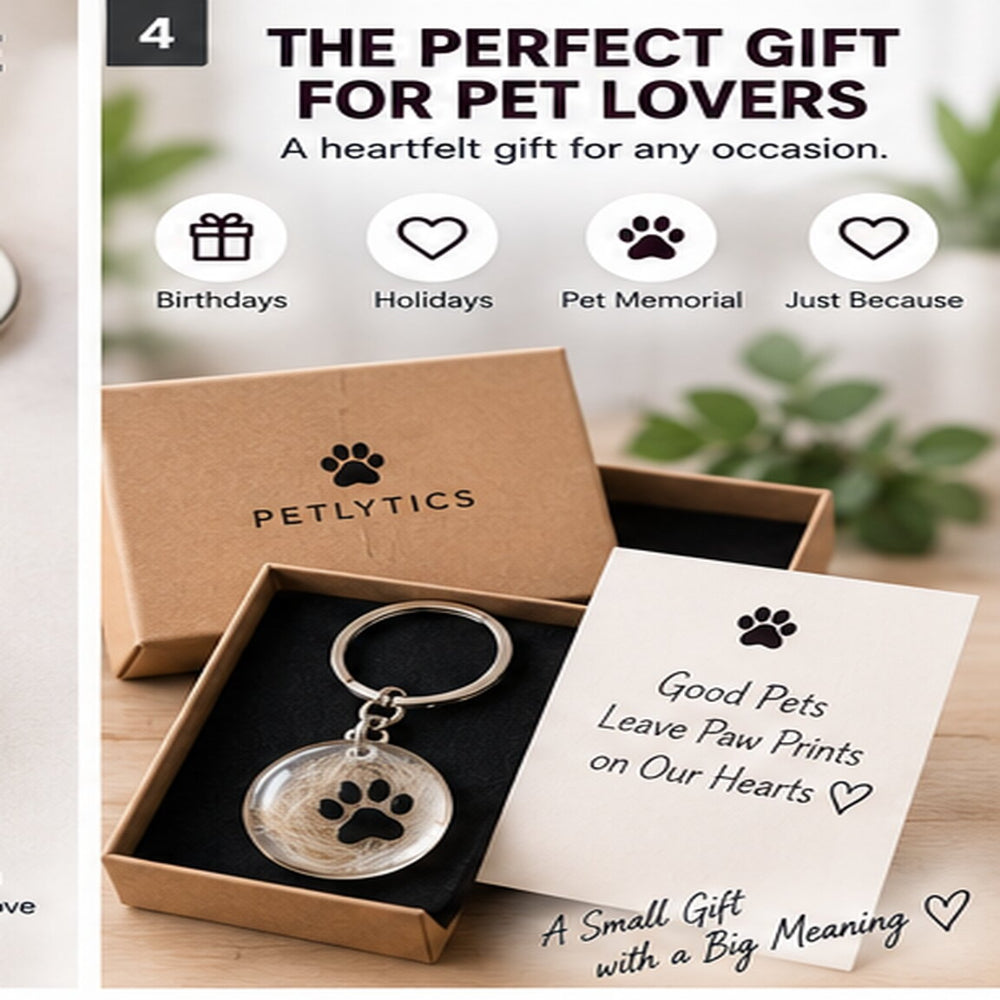 Petlytics™ PawCharm — Pet Hair Keychain