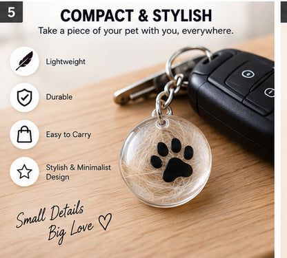 Petlytics™ PawCharm — Pet Hair Keychain