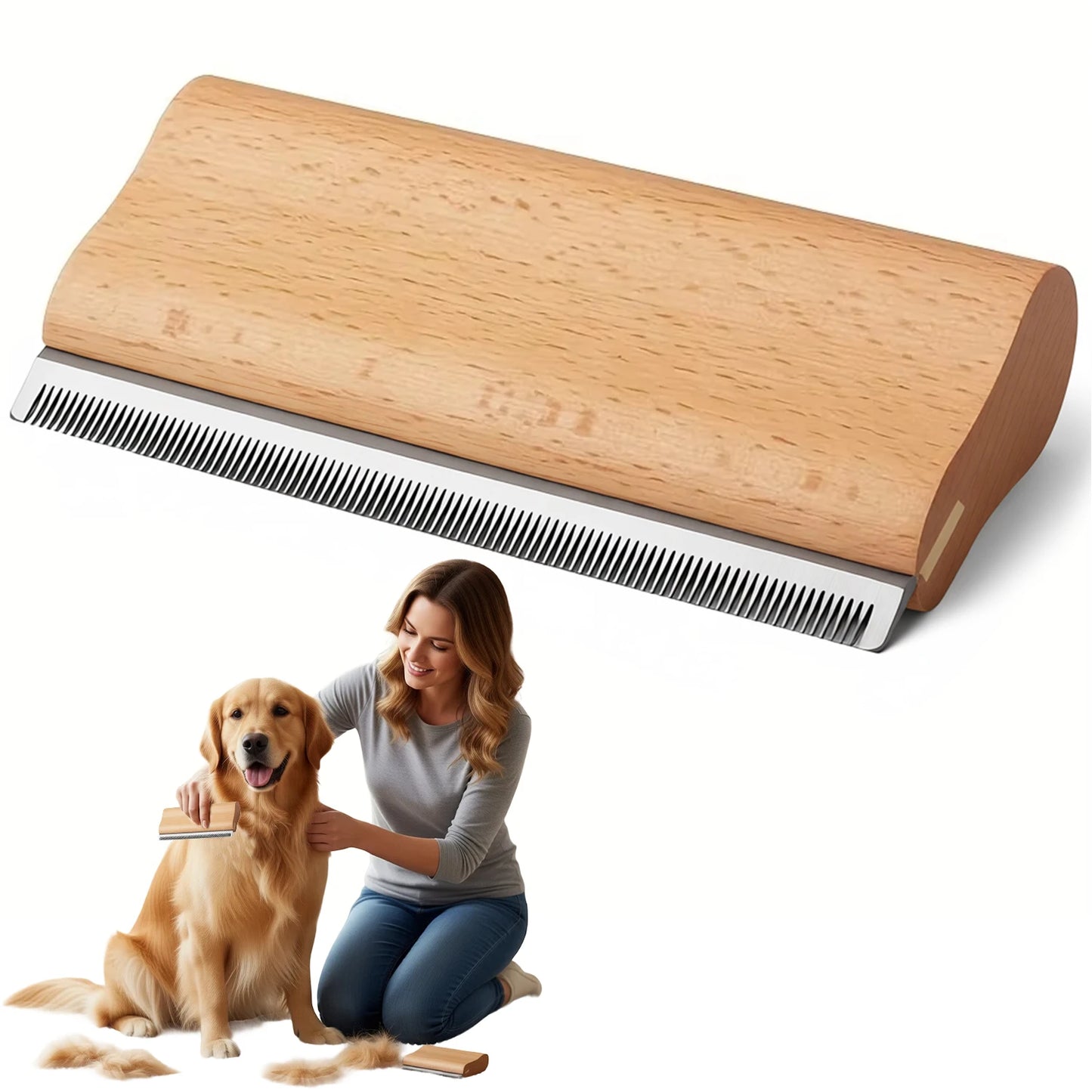 Wood Shedding Hair Brush